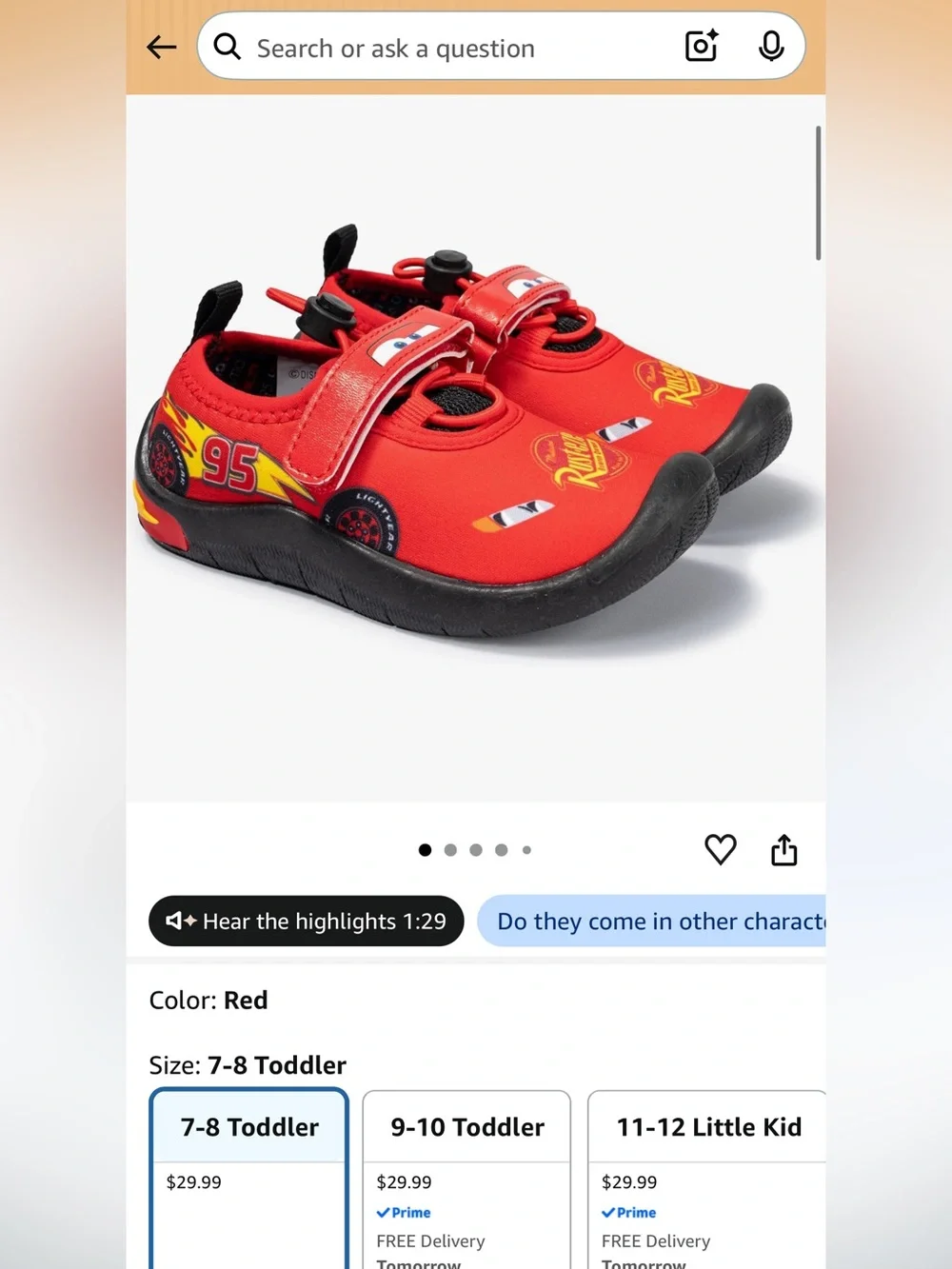 Disney Cars Water Shoes